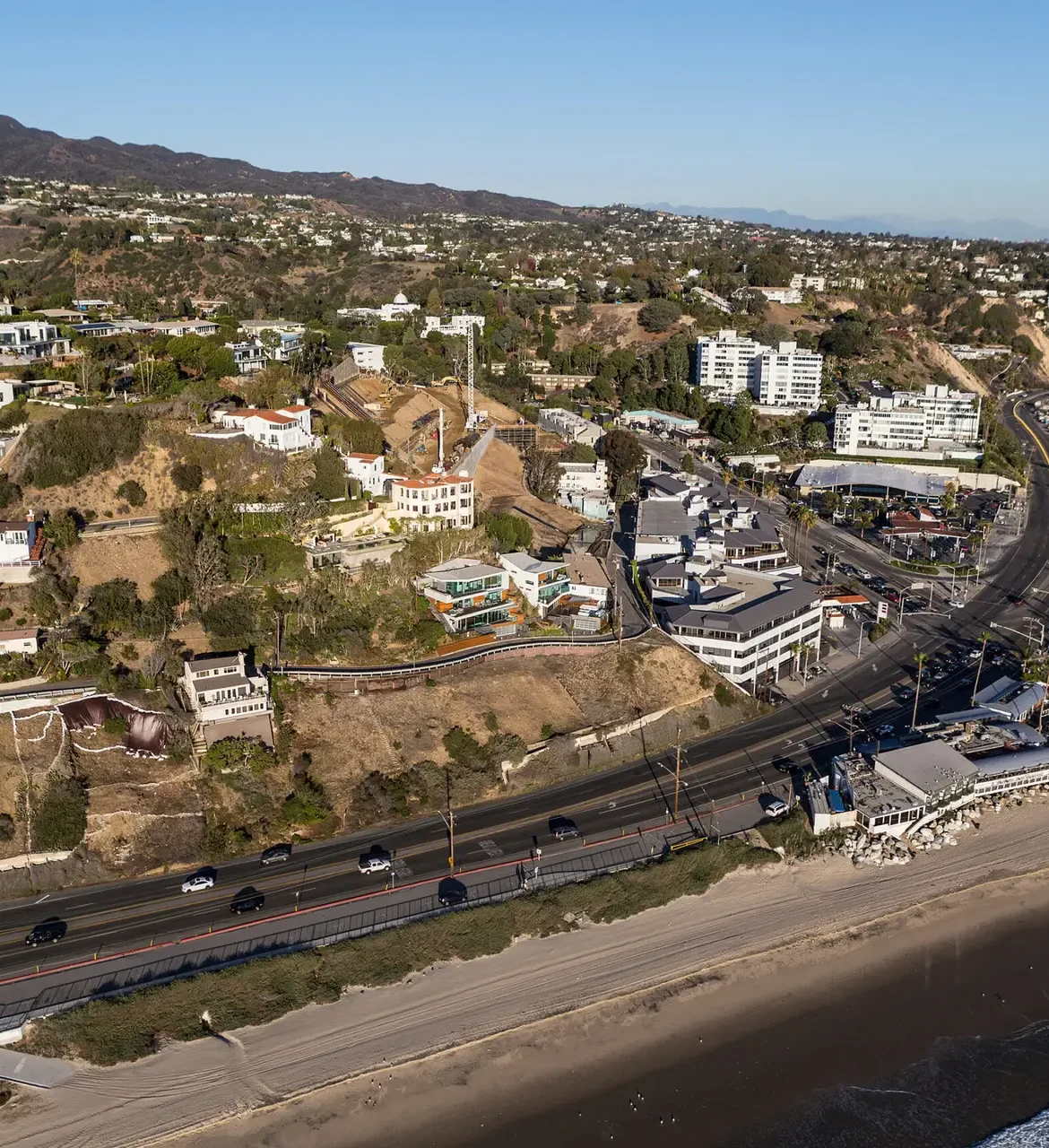 Aerial of Pacific Palisades homes